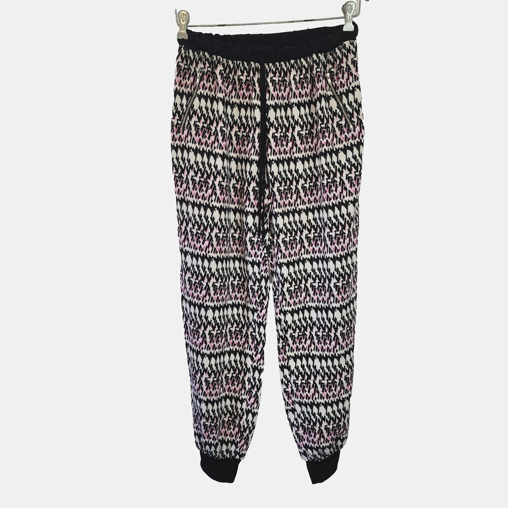 JOE BENBASSET Black White Lightweight Silky Pockets Joggers Size M